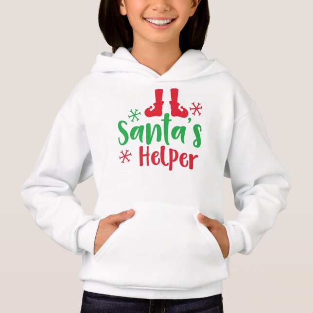 Helfer des Weihnachtsmanns, Elfshuhe, Schneeflocke Hoodie (Vorderseite)