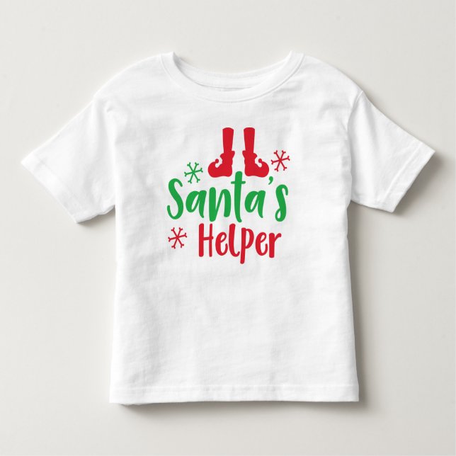 Helfer des Weihnachtsmanns, Elfshuhe, Schneeflocke Kleinkind T-shirt (Vorderseite)