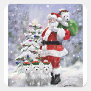 Helfer des Weihnachtsmanns Quadratischer Aufkleber