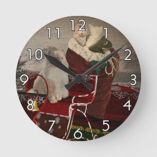 Helfer des Weihnachtsmanns Runde Wanduhr