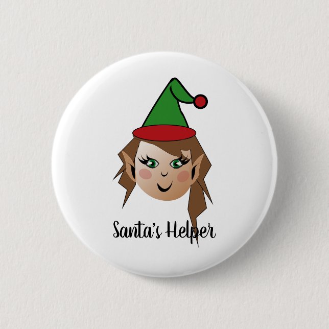 Helferdesign des Weihnachtsmanns Button (Vorderseite)