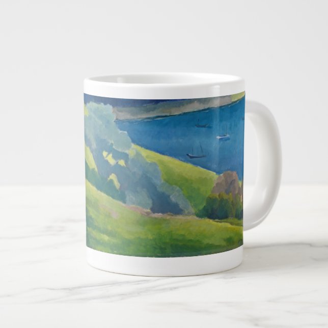 Helford Durchgang Cornwall Jumbo-Tasse (Vorderseite Rechts)