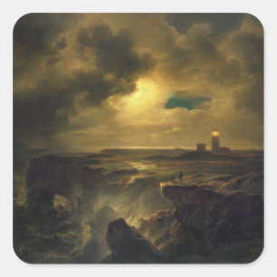 Helgoland in Mondlicht, 1851 Quadratischer Aufkleber