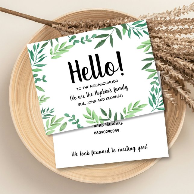 HelHello, Editable We are New to the Neighborhood Postkarte (Von Creator hochgeladen)