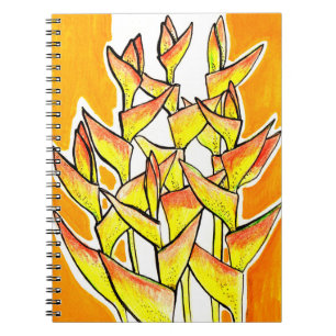 Heliconia Blume Tropic Botanic Bold Floral Art Notizblock