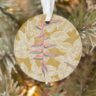 Heliconia & Lauhala, reversible Māla Lani Ornament