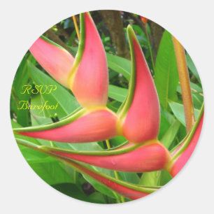 Heliconia UAWG Tropical Wedding Umschlag Aufkleber