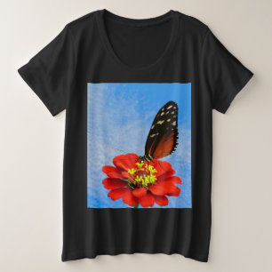 Heliconius-Hektarschmetterling auf einem Zinnia-T  Große Größe T-Shirt