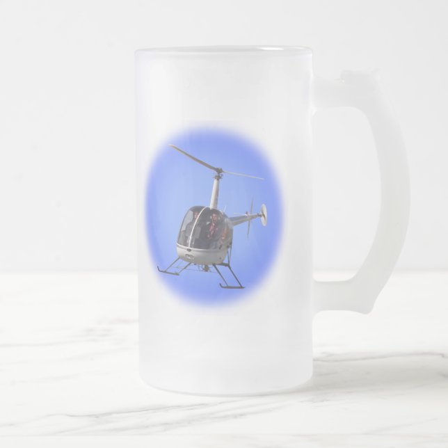 Helicopter Beer Glass Flying Chopper Mugs Steins Mattglas Bierglas (Rechts)