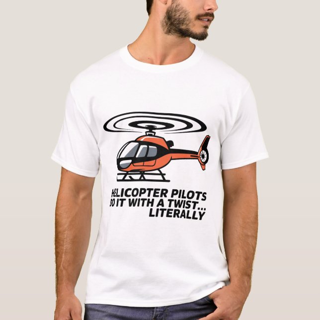 Helicopter Pilot Twist Rotor Vector T-Shirt Design (Vorderseite)