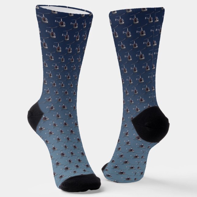 Helicopter Socks Flying Helicopter Socks Customize Socken (Gewinkelt)