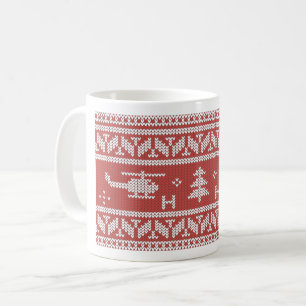 Helikopter-Flugweihnachtsmuster Kaffeetasse