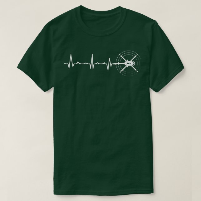Helikopter-Pilot-Herzschlag T-Shirt (Design vorne)