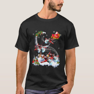 Helikopter Reindeer Santa Funny Pilot Weihnachten T-Shirt