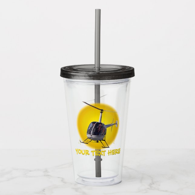 Helikopter Tumbler Personalisierter Chopper Gesche Acryltrinkbecher (Vorderseite)