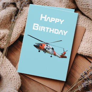 Helikopterfoto für Pilot, Fluggeburtstag Feiertagskarte