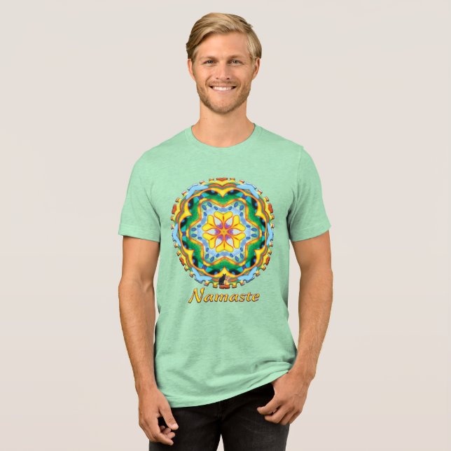 Helios Namaste Kaleidoskop Tri-Blend Shirt (Vorderseite voll)