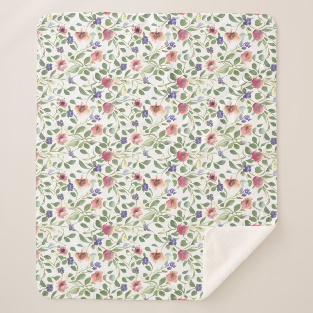 Heliotrope Blume des Blumenmusters Sherpadecke (Vorderseite)