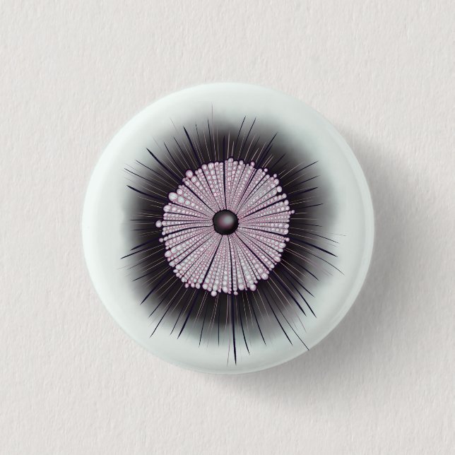 Heliozoa Mikrobe Mikrobiologie Digitale Kunst Button (Vorderseite)