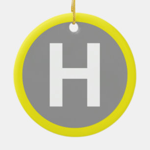 Helipad Sign Keramik Ornament