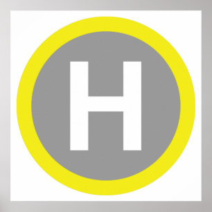 Helipad Sign Poster