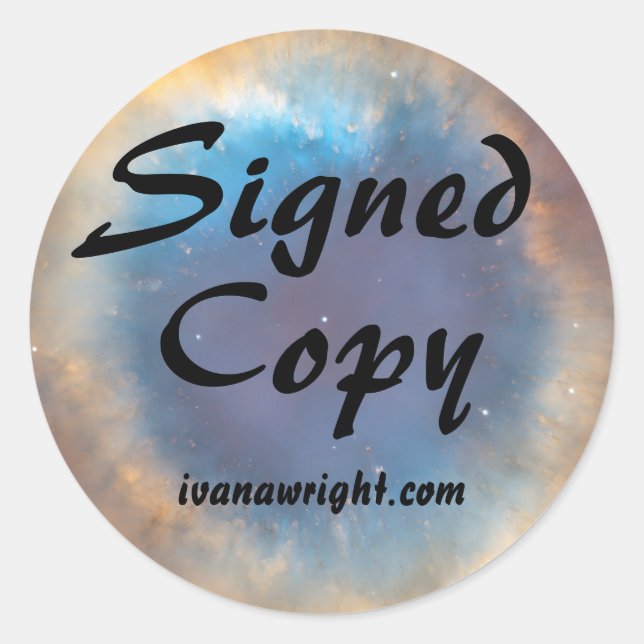 Helix Nebula Foto Sci Fi Signierte Kopie mit URL Runder Aufkleber (Vorderseite)