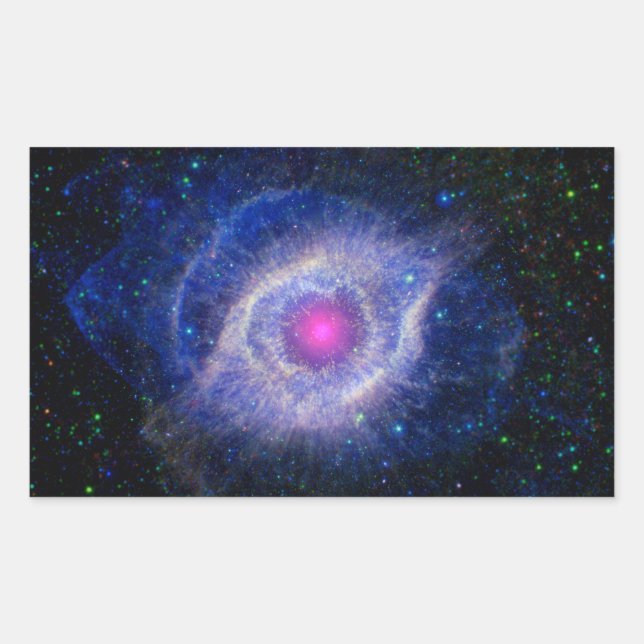 Helix Nebula NASA Lila Rechteckiger Aufkleber (Vorderseite)