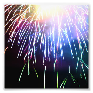 Hell 4. Juli Fireworks 6x6 Square Fotodruck