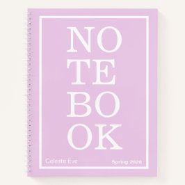 Hell Amethyst Purpur Modern Groß "NOTIZBUCH" Notizbuch