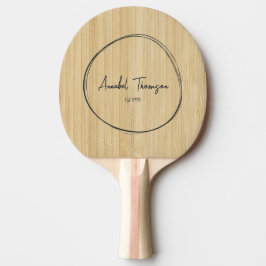 Hell Bambus Name im gezogenen Kreis Tischtennis Schläger