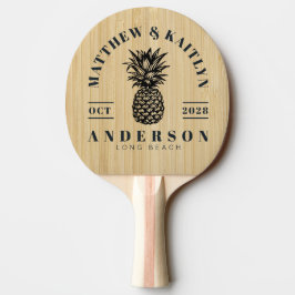 Hell Bambus Tropischer Ananas Hochzeitskamm Tischtennis Schläger
