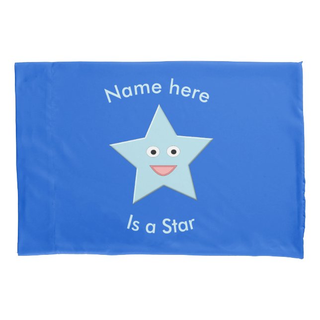 Hell Blue Celebration Star Custom Pillowcase Kissenbezug (Vorderseite)