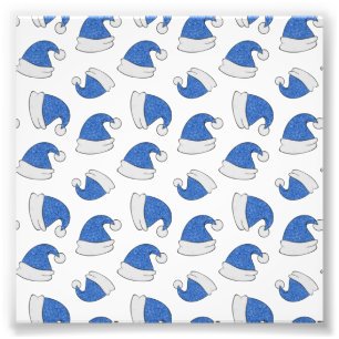 Hell Blue Weihnachtsmannmütze Frohe Weihnachten We Fotodruck