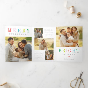 Hell-Bright-EDITABLE FARBE-Trifold-Urlaubskarte Dreifach Gefaltete Einladung