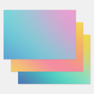 Hell Chic farbenfroh Ombre Gradient Geschenkpapier Set