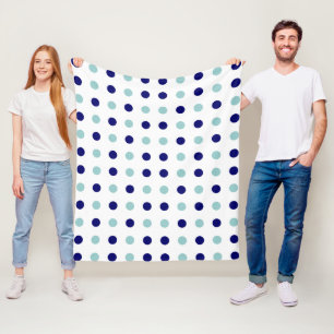 Hell & dunkel blaue Punkte Fleece Blanket