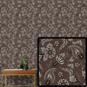Hell Dunkelbraun Schokolade Floral Paisley Elegant Tapete