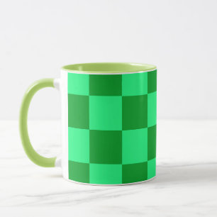 Hell Dunkelgrün kariert Design  Tasse
