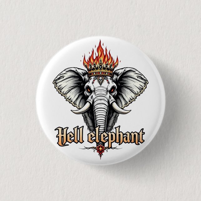 Hell Elephant Button (Vorderseite)