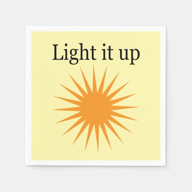 Hell es auf, gelb. serviette (Vorderseite)