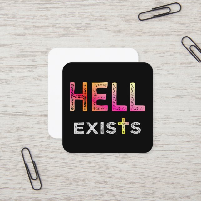 Hell existiert Business Card Quadratische Visitenkarte (Vorderseite/Rückseite Beispiel)