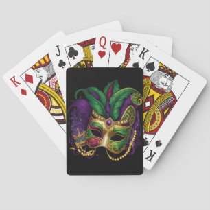HELL FARBENE MARDI GRAS MASKS FEATHERS SPIELKARTEN