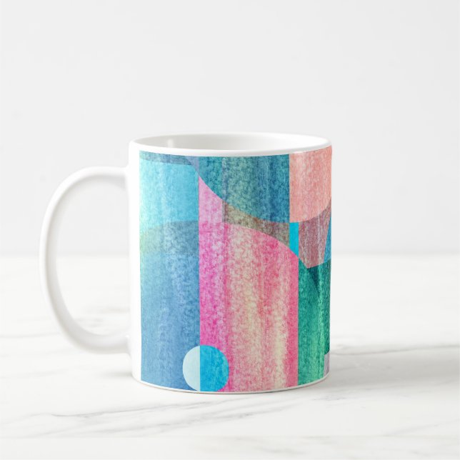 Hell, farbenfroh geometrisch Abstrakt Kaffeetasse (Links)