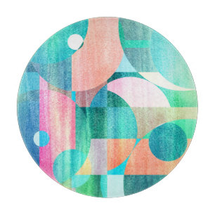 Hell, farbenfroh geometrisch Abstrakt Schneidebrett