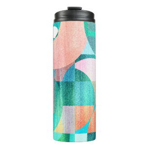 Hell, farbenfroh geometrisch Abstrakt Thermosbecher