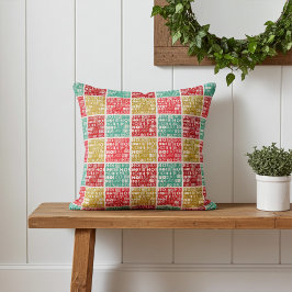 Hell farbenfroh "HO! HO! HO! Weihnachtsmotif Kissen