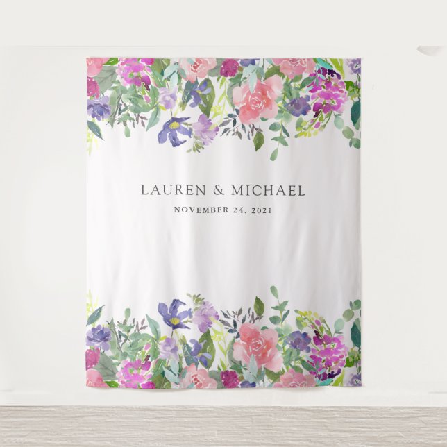 Hell farbige Blumen| Foto-Stand-Stütze Wandteppich (Vorderseite)