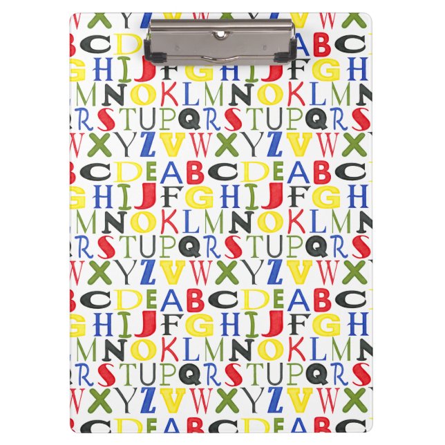 Hell farbige Buchstaben durch Megan Meagher Klemmbrett (Vorderseite)