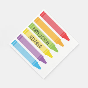 Hell farbiger Regenbogen zeichnet Serviette