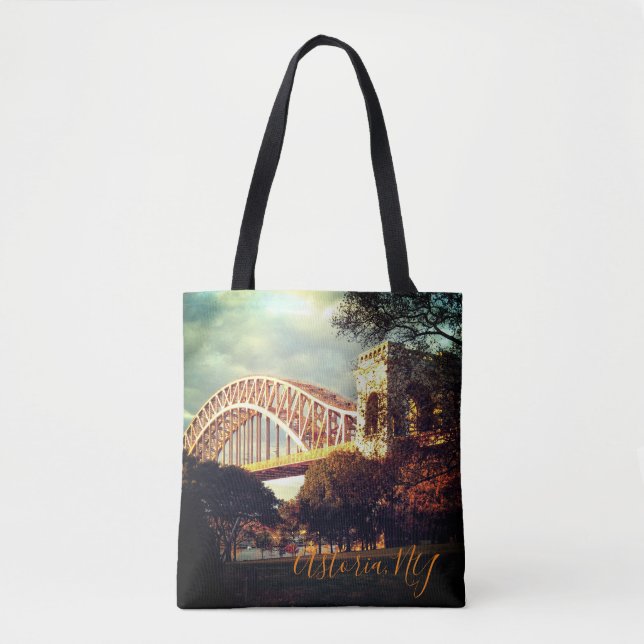 Hell Gate Bridge im Herbst, Astoria, NY Tote Bag (Vorderseite)
